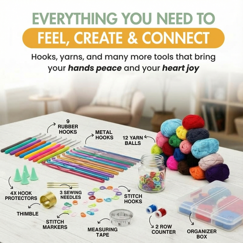 All-in-One Crochet Kit - 72 Pieces